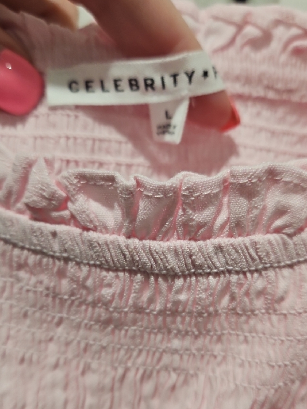 Celebrity Pink - Pink Smocked Ruffle Blouse - Picture 2 of 10